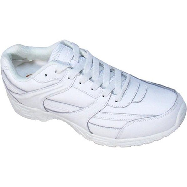 white leather slip resistant shoes