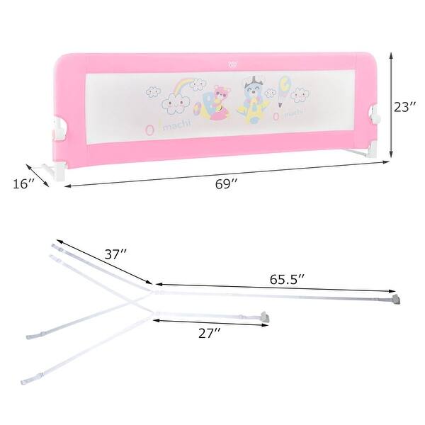 Gymax 69'' Breathable Baby Children Toddlers Bed Rail Guard Safety