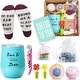preview thumbnail 2 of 3, Gift Box 8 Set Wine Tumbler Bath Bombs Socks