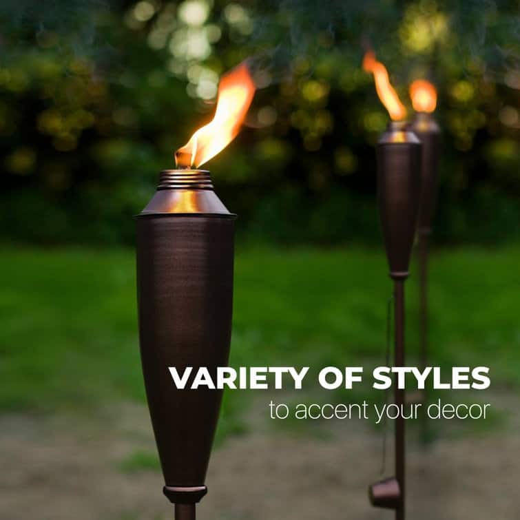 Deco Home Set of 4 Garden Tiki Torch Citronella Metal Outdoor Torch - 60inch