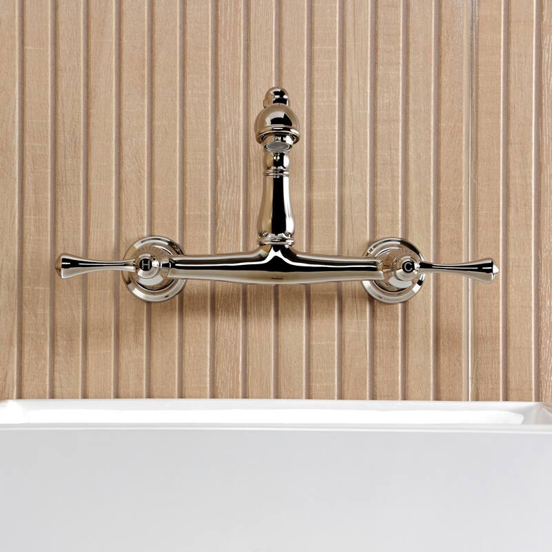 Kingston Brass English Country Two-Handle 2-Hole Wall Mount Bathroom Faucet