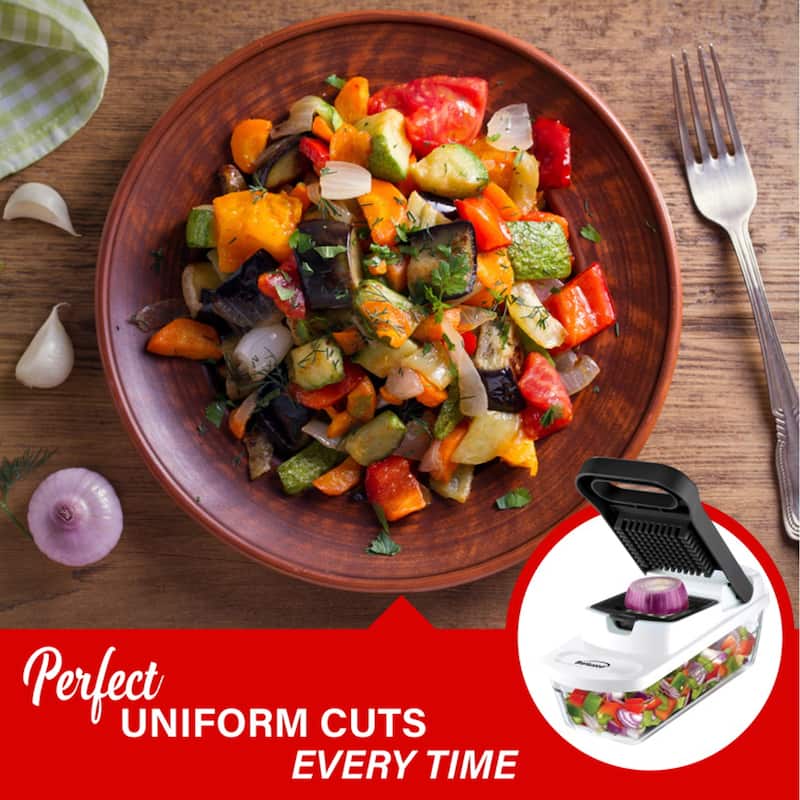 Food Chopper & Vegetable Dicer w/ 6.3 Cup Storage Container