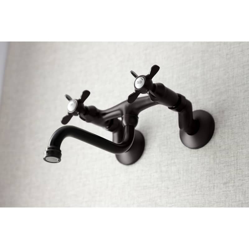 Kingston Brass Essex Two-Handle 2-Hole Wall Mount Bathroom Faucet