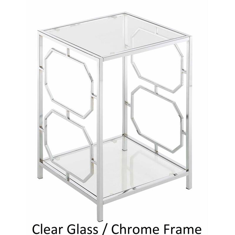 Convenience Concepts Omega Chrome End Table with Shelf