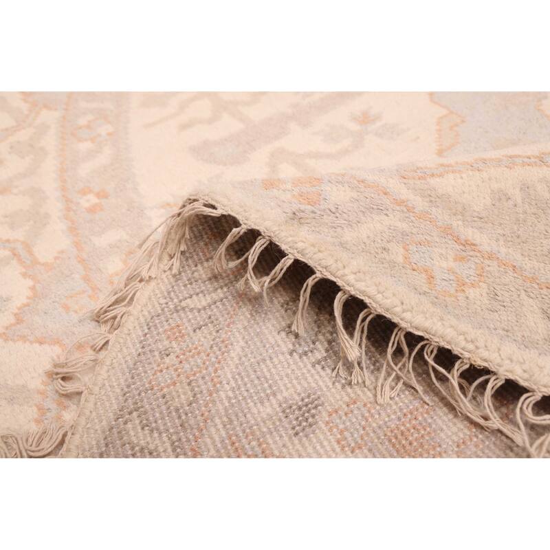 ECARPETGALLERY Hand-knotted Royal Oushak Ivory Wool Rug - 7'9 x 7'7