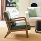 preview thumbnail 61 of 107, Glitzhome Set of 2 30.75"H Mid-Century Modern PU Leather Accent Armchairs with Rubberwood Frame - 25.75"L x 33.75"W x 30.75"H