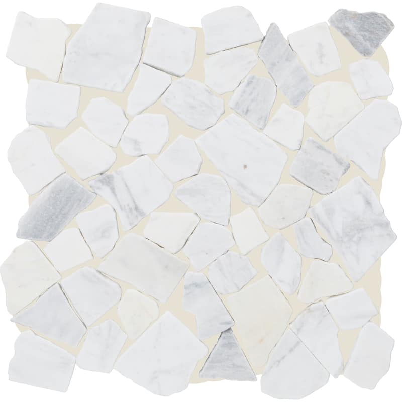 Daltile Raine Tumbled Pebble Natural Stone Mosaic Tile (Set of 10) (9.60 SQFT Per Carton) - Off-White