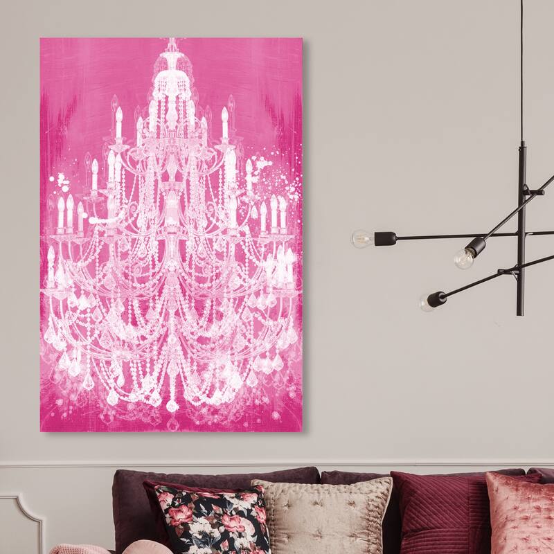 Wynwood Studio Fashion and Glam Privee Diamonds Pink Pink and Modern & Contemporary Wall Art Canvas Print - 45 x 30