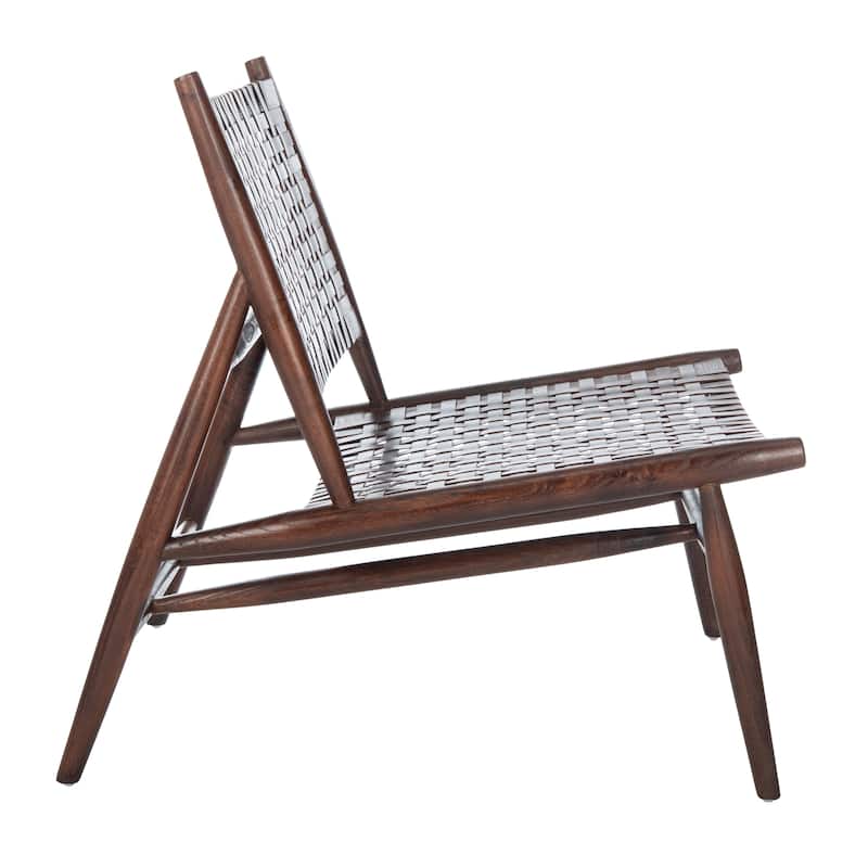 SAFAVIEH Soleil Rosina Leather Woven Accent Chair - 26" W x 31.5" L x 30.7" H - 26Wx31Dx31H