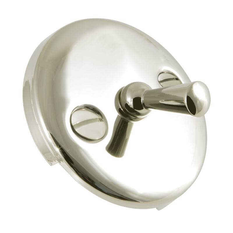 Made To Match Round Overflow Plate with Trip Lever - Polished Nickel