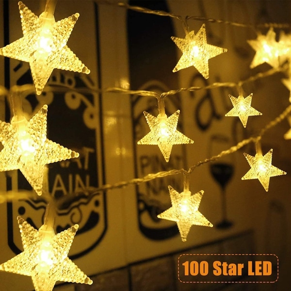 Fairy Lights 9.8ft LED Star String Lights for Indoor Outdoor Tent Warm White 