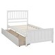 preview thumbnail 9 of 8, Enhance Bedroom Decor with this Stylish White Wood Platform Bed - Featuring Two Drawers and Enduring Solid Pine Craftsmanship
