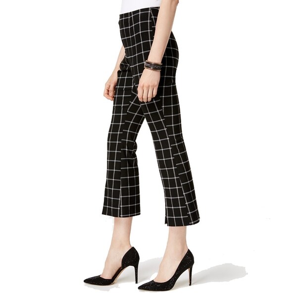 plaid flare pants womens