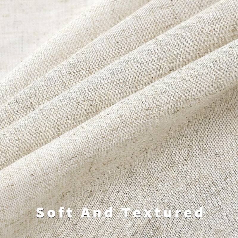 Linen Shower Curtain Boho Farmhouse Shower Curtains for Bathroom