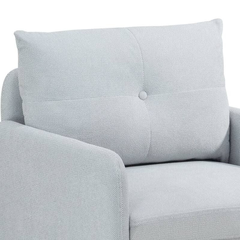 Accent Chair With Metal Black Legs,Comfy Chenille Club Fabric Armchair,Single Sofa Chair for Living Room Bedroom