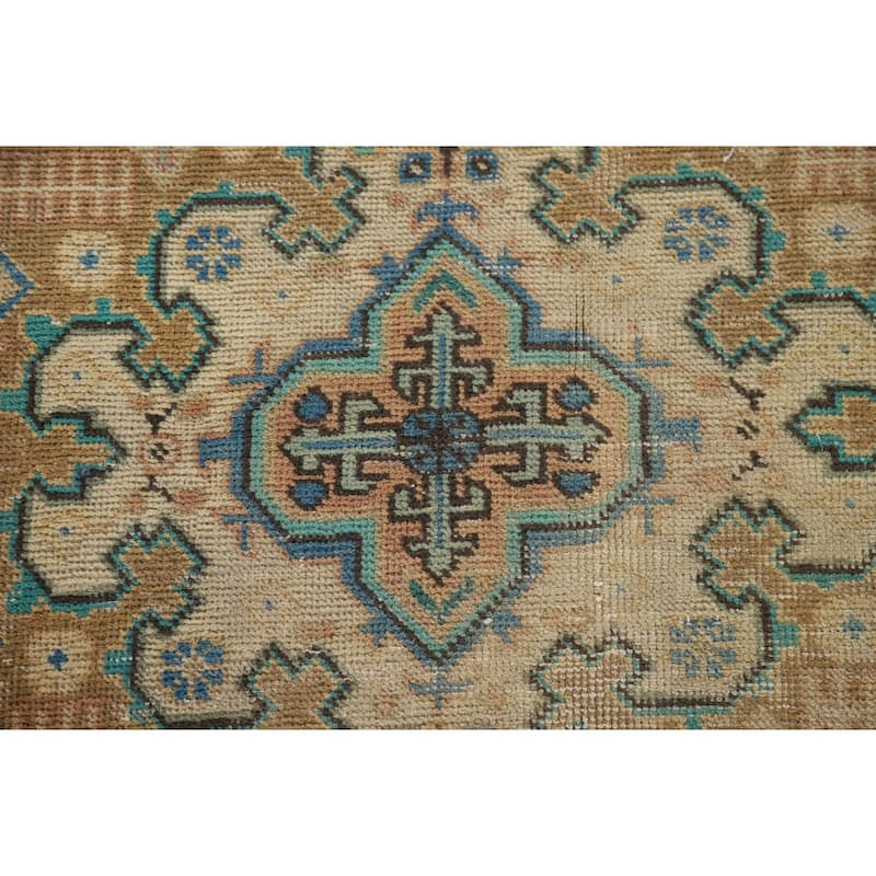 Distressed Traditional Tabriz Vintage Persian Rug Handmade Wool Carpet - 4'10" x 8'0"