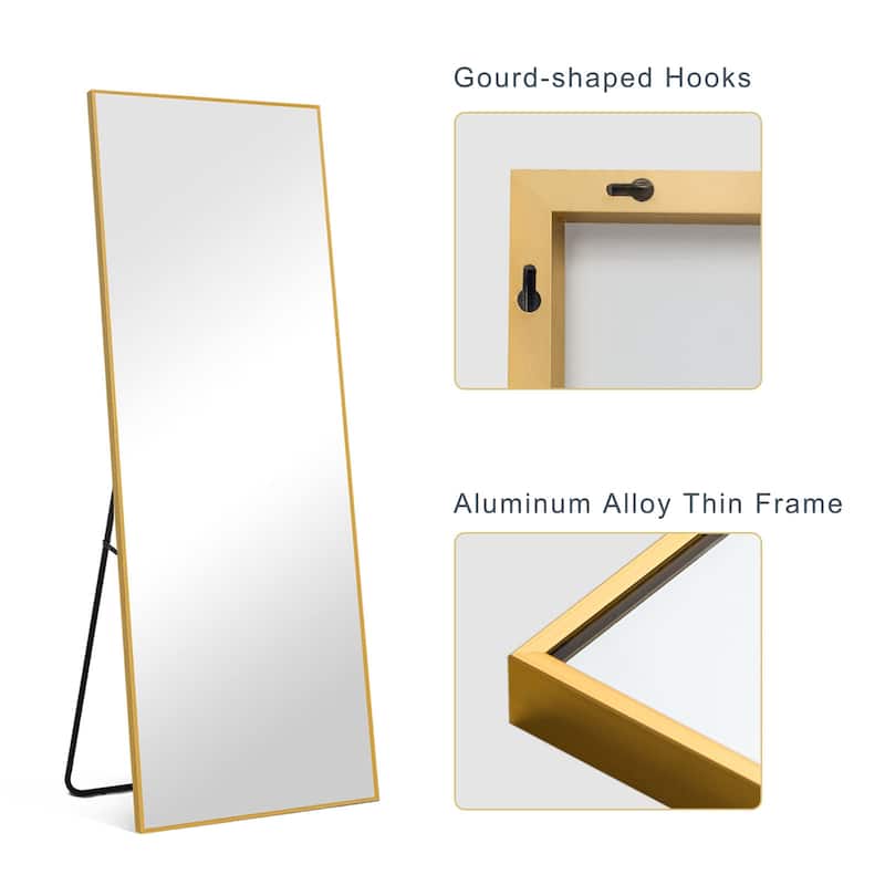 Dovelina Modern Full Length Floor Mirror - Freestanding Vanity Mirror for Bathroom or Living Space