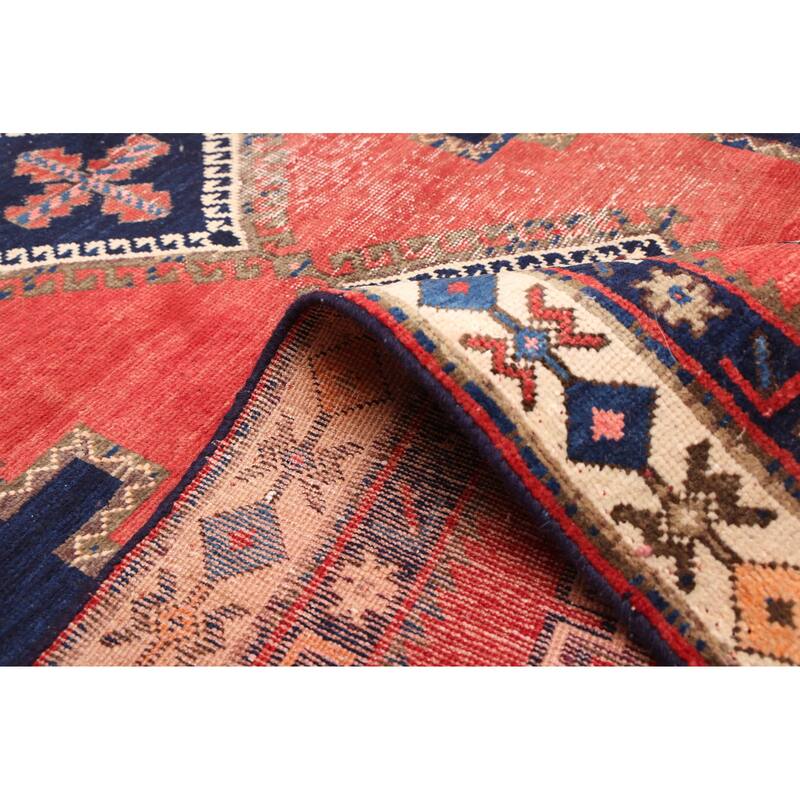 ECARPETGALLERY Hand-knotted Melis Vintage Red Wool Rug - 4'9 x 7'7