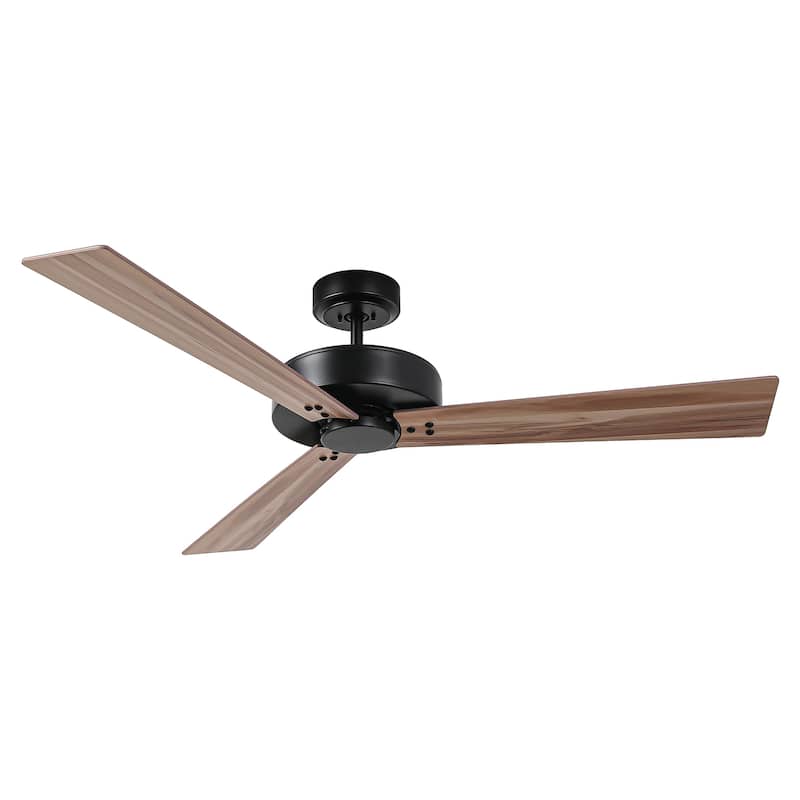 52" Black Modern Ceiling Fan without Light - 52" W x 10.9" H