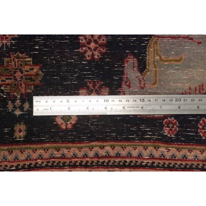 Hand Knotted Oriental 100% Wool Carpet Traditional Tribal Navy Blue & Blues Kashkoli Area Rug - 4' 8'' X 4' 5''