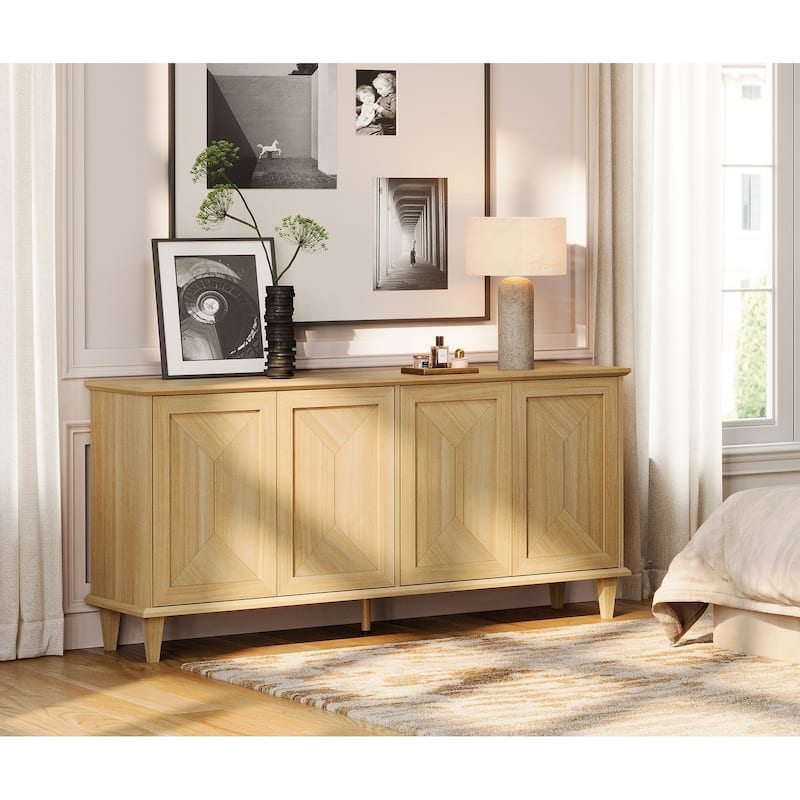 Large Buffet Cabinet with Handcrafted Pop-Up Doors for Dining Room