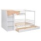 preview thumbnail 35 of 40, Full Size Wood House Bed with 2 Drawers and Shelves, Kids Platform Storage Bed Frame with Wardrobe and Small Curtain