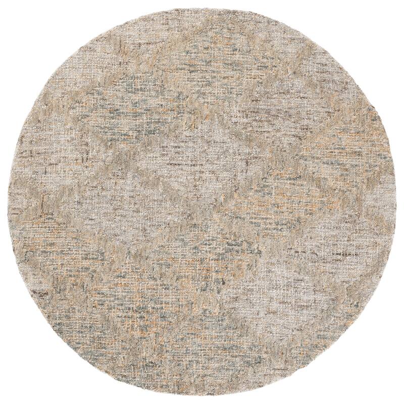 SAFAVIEH Handmade Harvest Petrie Wool Rug - 6' Round - Grey/Brown