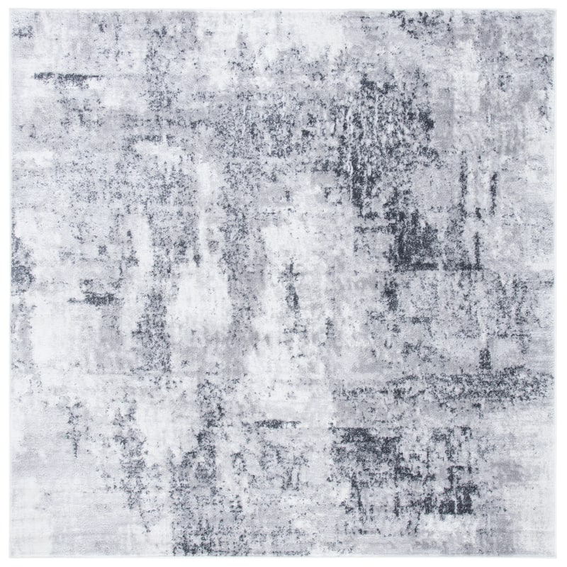 SAFAVIEH Amelia Caliopa Modern Abstract Rug - 6'7" Square - Grey/Ivory