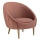 preview thumbnail 4 of 6, SAFAVIEH Couture Razia Dusty Rose Velvet Channel Tufted Tub Chair - 32.1"x30.3"x31.5"