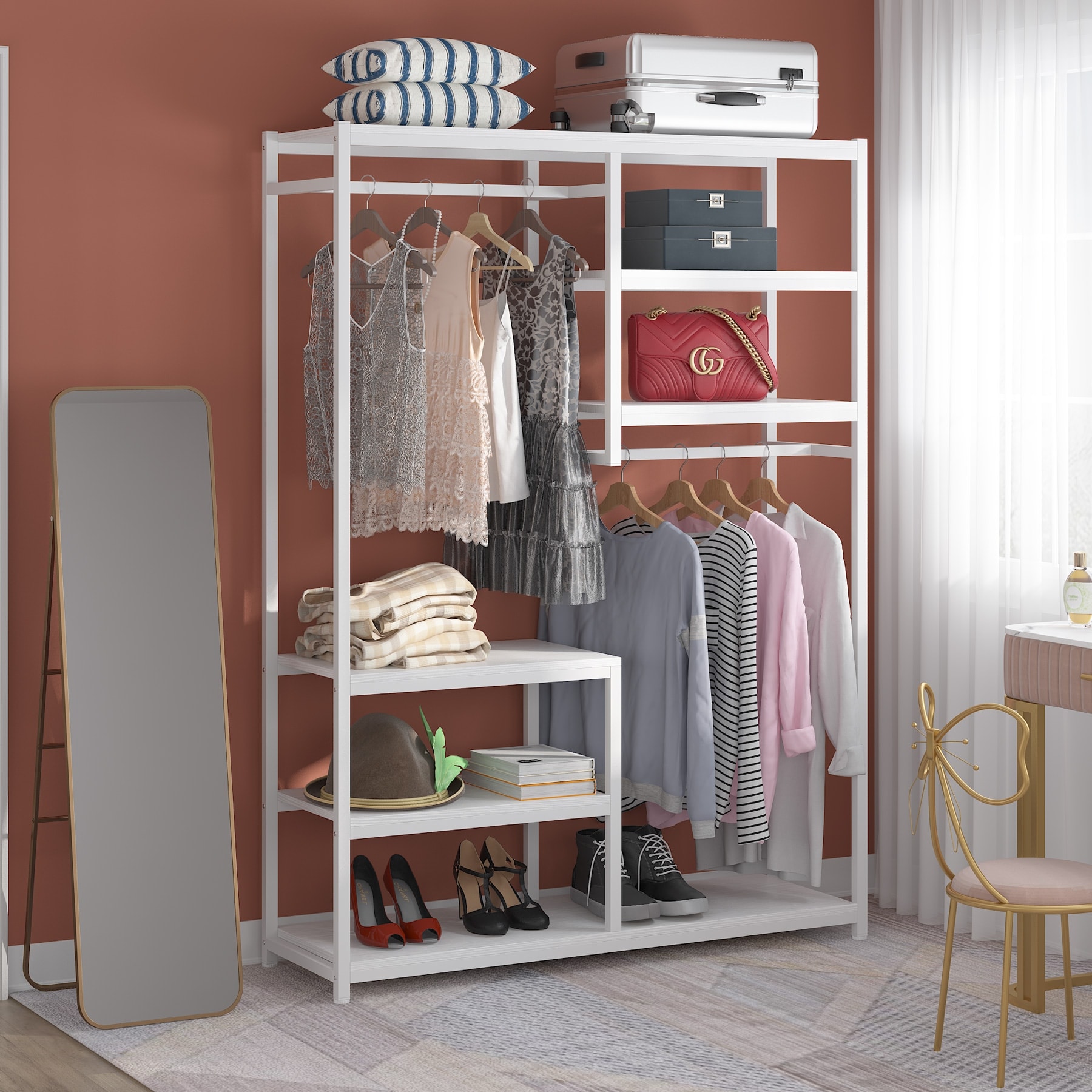 https://ak1.ostkcdn.com/images/products/is/images/direct/1ea56c40e639faab6304d9a61a50932f9b57583a/Large-closet-organizer-Double-Hanging-Rod-Clothes-Garment-Racks-with-Storage-Shelves.jpg