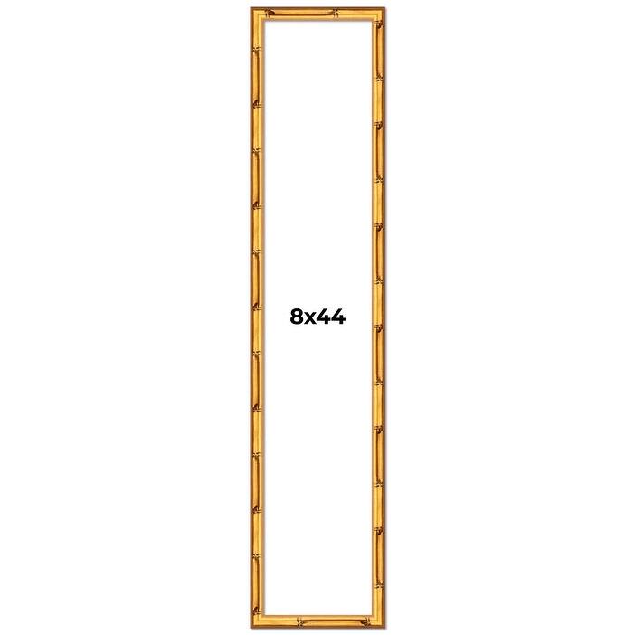8x44 Frame Gold Bamboo Picture Frame Modern Photo Frame Includes UV Acrylic Shatter Guard Front Acid Free Foam Backing Board