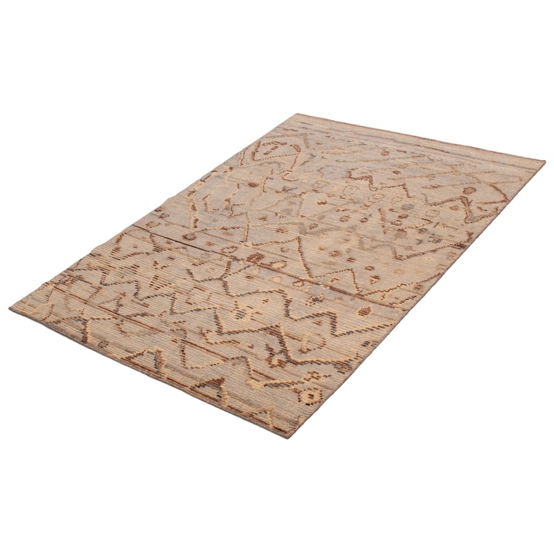 ECARPETGALLERY Hand-knotted Tangier Light Grey Wool Rug - 5'3 x 7'8