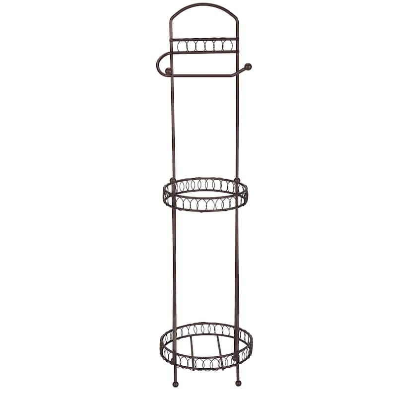 Bath Bliss Curls Design Tissue Roll Dispenser and Holder in Oil Rubbed Bronze - Rust - 6.69"x6.69"x25.79"