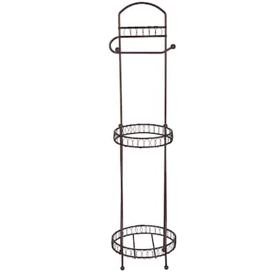 Bath Bliss Curls Design Tissue Roll Dispenser and Holder in Oil Rubbed Bronze - Rust - 6.69"x6.69"x25.79"