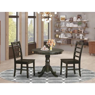 Small Kitchen Table Set with Chairs - Dining Table & 2 Cappuccino Chairs
