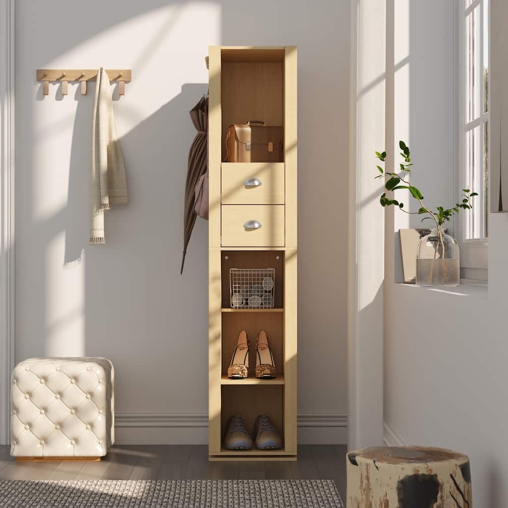 Multi-functional Hall Tree Small Storage Cabinet Freestanding Cabinet : Multiple Storage Methods, Space-saving, with Mirror