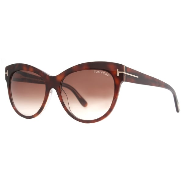 Tom Ford Lily TF 430 56F Havana Brown Gradient Women's Cat Eye Sunglasses - 56mm-16mm-140mm