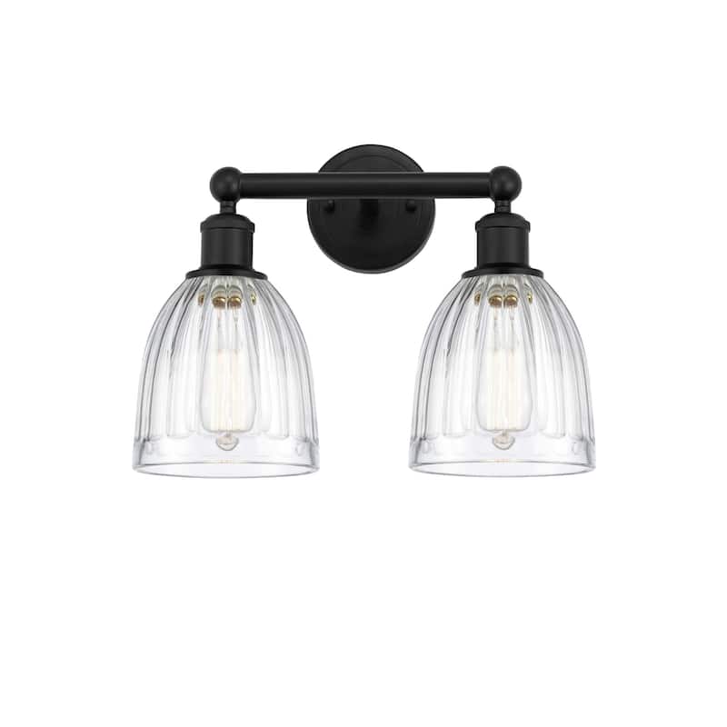 Innovations Lighting 616-2W-12-15 Brookfield Vanity Brookfield 2 Light - Matte Black / Clear