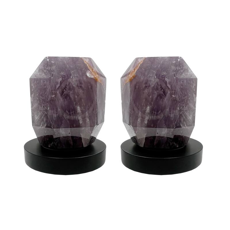 Modern Widespread 3 Hole, 2-handle Bathroom Faucet with Amethyst Handles