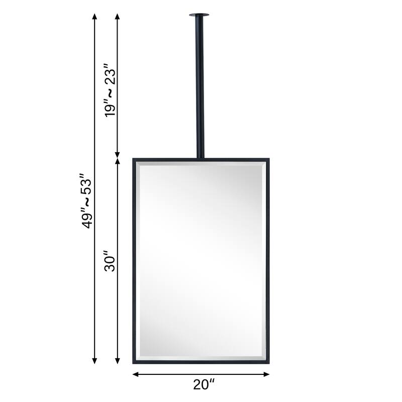 TEHOME Seren Ceiling Mount Rectangle Metal Wall Mirror - 20" x 30"