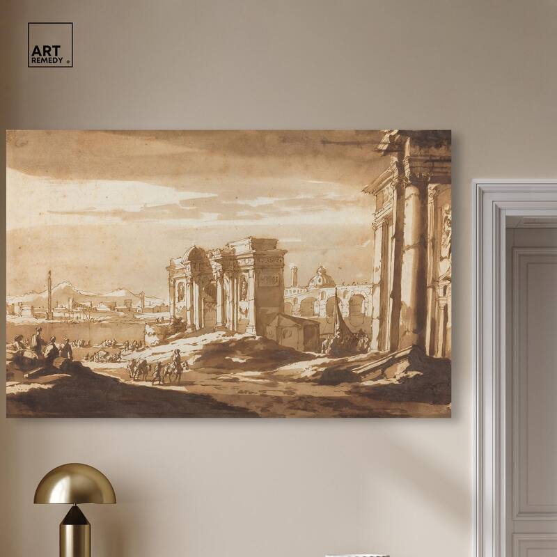 Capriccio View of Roman Ruins Canvas by Art Remedy, Gallery Wrapped