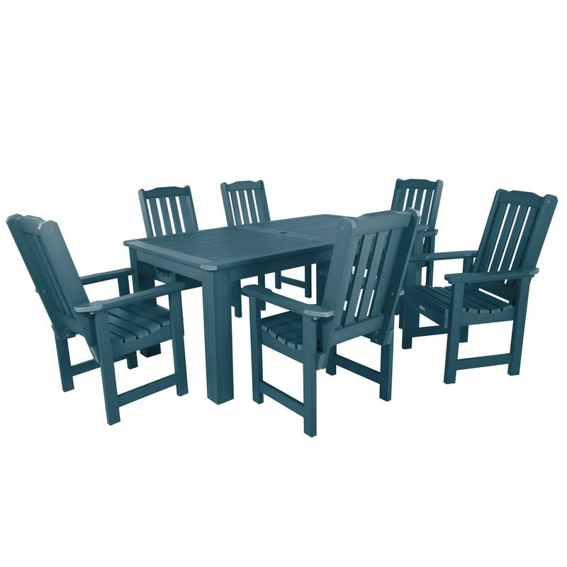 HIGHWOOD 7-Piece Outdoor Dining Set - 42" x 72" Table, Dining-height - Nantucket Blue