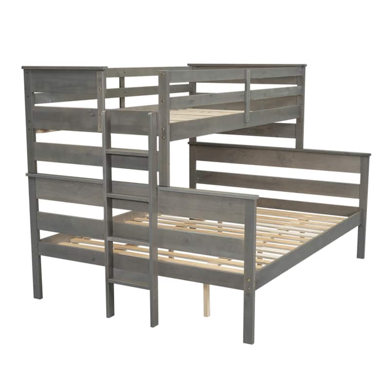 Solid Wood Bunk Bed with Ladder and Fence for Kids, Boys and Girl, Bedroom
