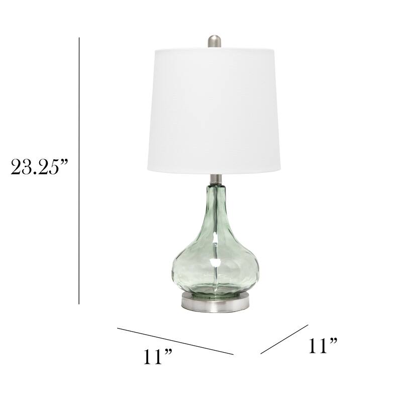 23.25 in. Modern Colored Dimpled Glass Table Lamp