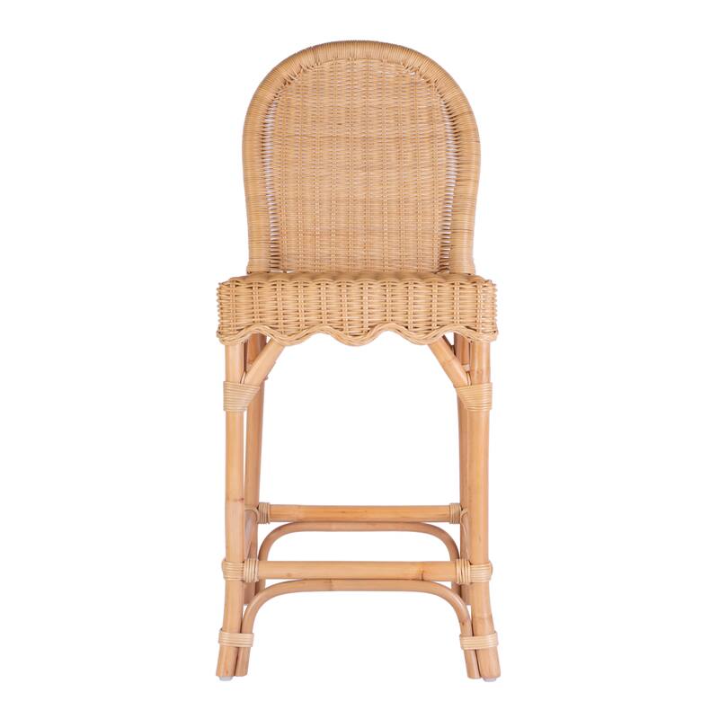 Flora Rattan 24" Scalloped Edge Counter Stool