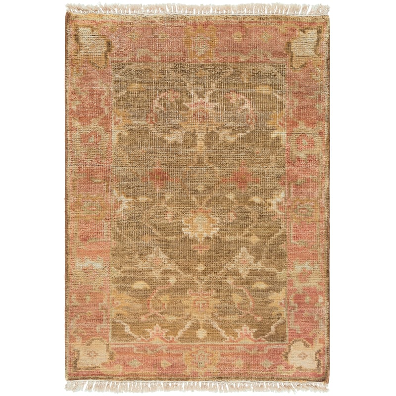 Hand-knotted Pownal Brown Wool Area Rug - 3'6" x 5'6" - 3'6" x 5'6" - 3'6" x 5'6" - Beige
