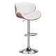 preview thumbnail 52 of 78, Bar Stools Adjustable Height Swivel Faux Leather Armless Barstools Single - White - Adjustable