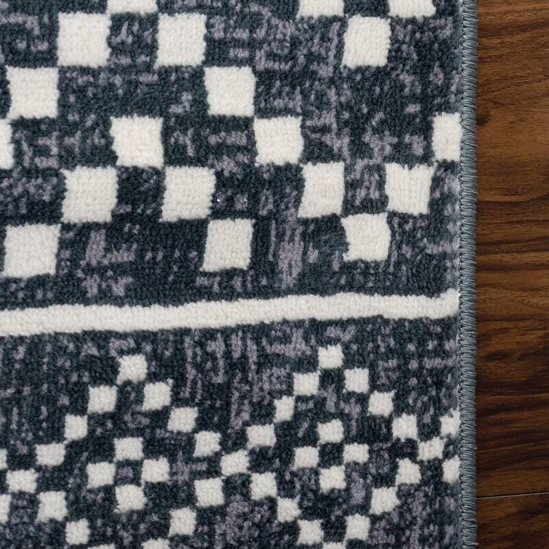 Superior Genaine Contemporary Geometric Fringe Indoor Runner or Area Rug