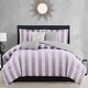 preview thumbnail 26 of 99, Juicy Reversible Cabana Stripe Bedding Set Lavender/White - King