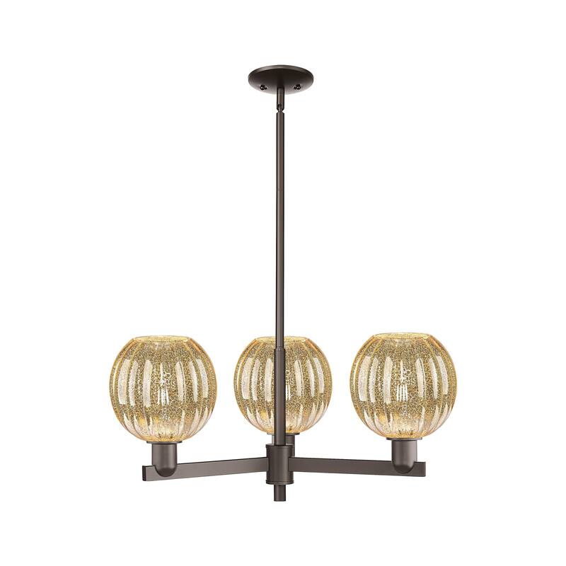 Innovations Lighting Downtown Urban - Preston - 3 Light 18" Globe Shade Stem Hung Chandelier